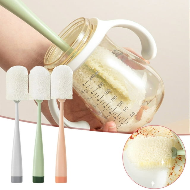 Fiudx Cepillo para Limpiar Bocas de Botellas, Cepillo Pequeño Multiusos, Polipropileno Duradero, Limpieza de Ranuras y Hendiduras, Limpieza de Vasos y Botellas, Uso Doméstico y En La Cocina, Fácil de