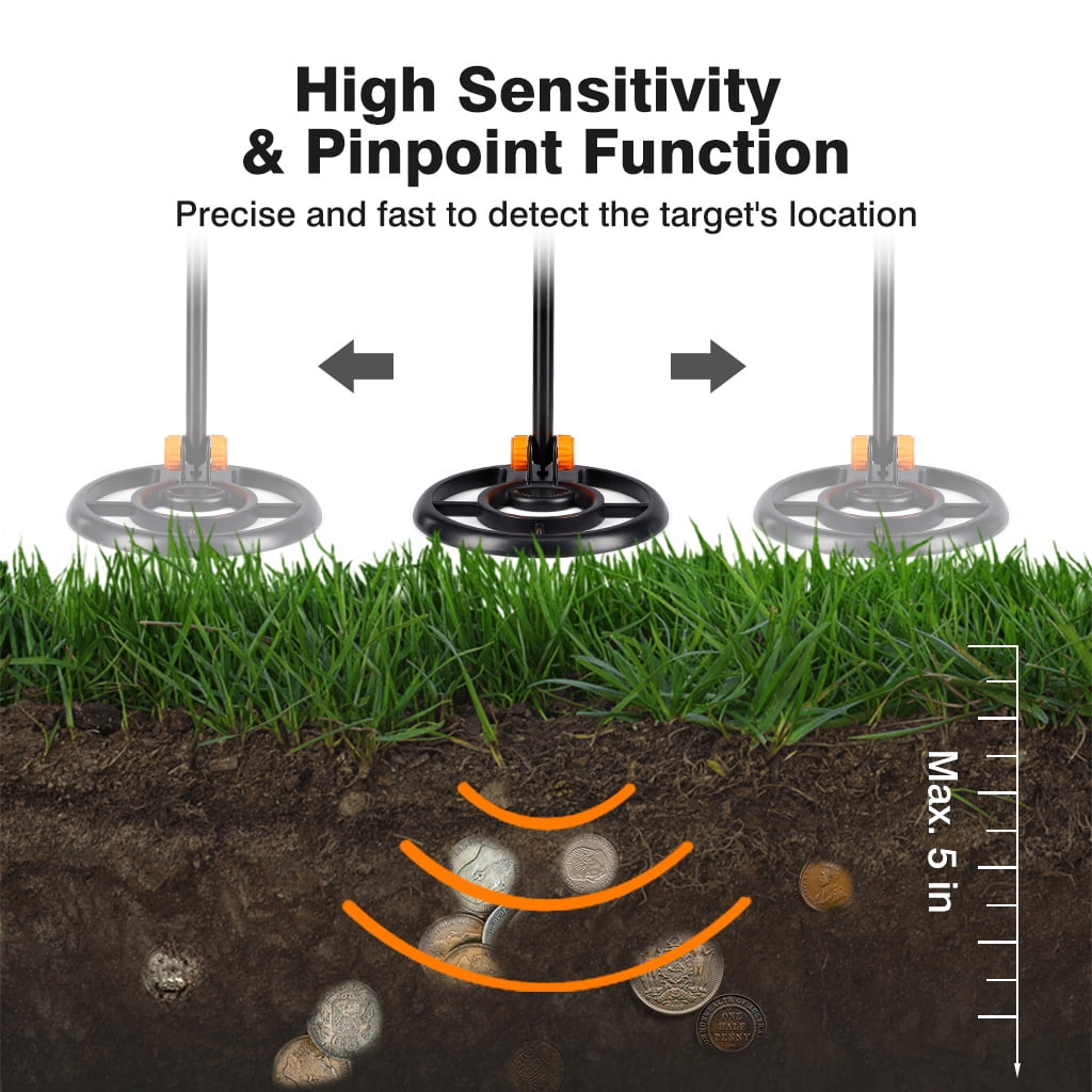Metal Detector for kids, Floureon Waterproof Metal Dector High Accuracy Professional Handheld Detector with DISC, All-Metal & Pinpointer Modes, Gold Hunter Digger for Adults Beginners