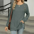 thumbnail image 4 of Plebaso Fall Tops for Women Knit Long Sleeve Tunic Lightweight Casual Pullover Sweater Shirts, 4 of 7