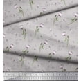 thumbnail image 2 of Soimoi Gray Cotton Duck Fabric Dragonfly & Floral Print Fabric by the Yard 42 Inch Wide, 2 of 3