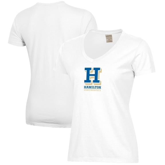 Women's  White Hamilton Continentals Logo Comfort Wash V-Neck T-Shirt