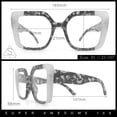 thumbnail image 3 of Womens Clear Lens Luxury Oversized Plastic Cat Eye Fashion Eye Glasses Tortoise Blue, 3 of 8