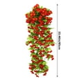 thumbnail image 3 of Hanging Baskets with Artificial Flowers for Plants Outdoor Indoor, Faux Silk Morning Glory Vines, Faux Green Plant Arrangement for Garden Patio Spring Summer Decor(Red), 3 of 6