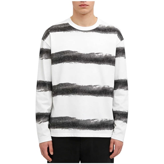 Long Sleeve Shirts for Men, Men's Long Sleeve T-Shirts Lightweight Soft Crew Neck Color Block Tees Fashion Loose Tees for Running Lounging Casual