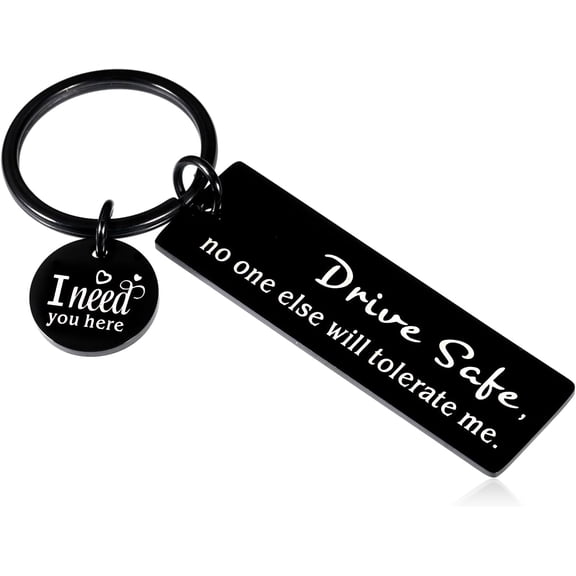 Drive Safe Keychain for Boyfriend Valentines Christmas Sweetest Day Gift for Husband Dad Fathers Day from wife New Driver Fiance Wedding Birthday Gift for Him Driver Trucker Drive Safe