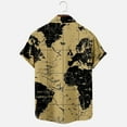 thumbnail image 6 of Brnmxoke Mens Short Sleeve Hawaiian Tshirt World Map Print Button Up Tee Shirt Casual Bowling Shirt Lapel Beach Pocket Top, 6 of 6