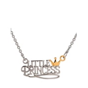 Hallmark Girls' Stainless Steel Two-Tone "Little Princess" Crown Pendant Necklace, 18" Chain
