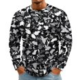 thumbnail image 3 of LNZGNM T-shirts for Men Long Sleeve Crew Neck Camo Comfortable Soft with Easy Care Tee Vacation Leisure Everyday,Black(L), 3 of 8