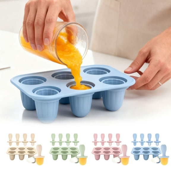 Chewable Ice For 6 Cavity Silicone With Edges Iced Maker,Blue