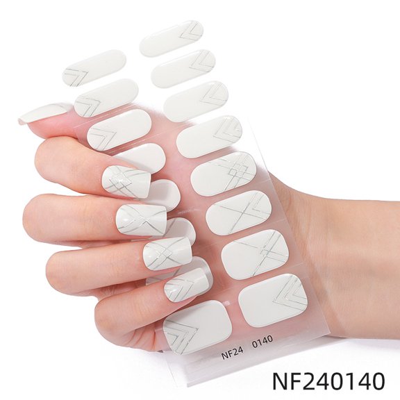French Gel Nail Stickers, Hot Stamping, Onion Powder, Heat Lamp Hardening, Semi-Cured Nail Stickers - Nf240140