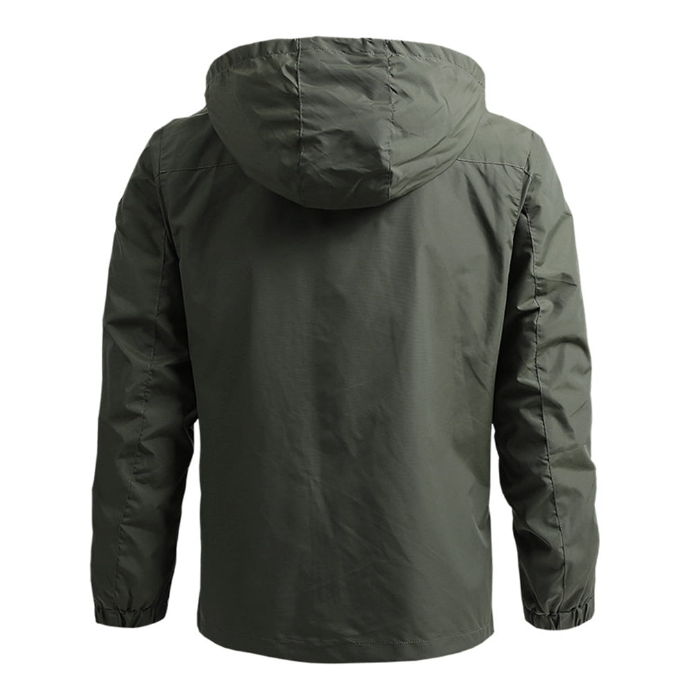 Jacket Hooded Coat Waterproof Warm Windbreaker for Men Fishing Hiking XL  Dark Blue 