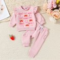 thumbnail image 2 of Coerni Baby Girl Winter Clothes Crewneck Sweatshirts Flower Sweatpants Toddler Fall Halloween Outfits 0 3 6 12 18 24 Months, 2 of 9