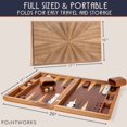 thumbnail image 3 of Set de backgammon Pointworks de 17 pulgadas con incrustaciones de madera para adultos, 3 of 9