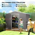 thumbnail image 4 of Outsunny 8'x6' Metal Outdoor Storage Shed w/ Sliding Doors Light Grey, 4 of 10