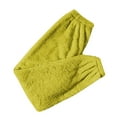 thumbnail image 5 of Womens Fleece Pajama Pants, Winter Warm Flannel Fuzzy Lounge Bottoms Long Soft Plush Fluffy Pj Pants with Pockets Yellow XXL, 5 of 5