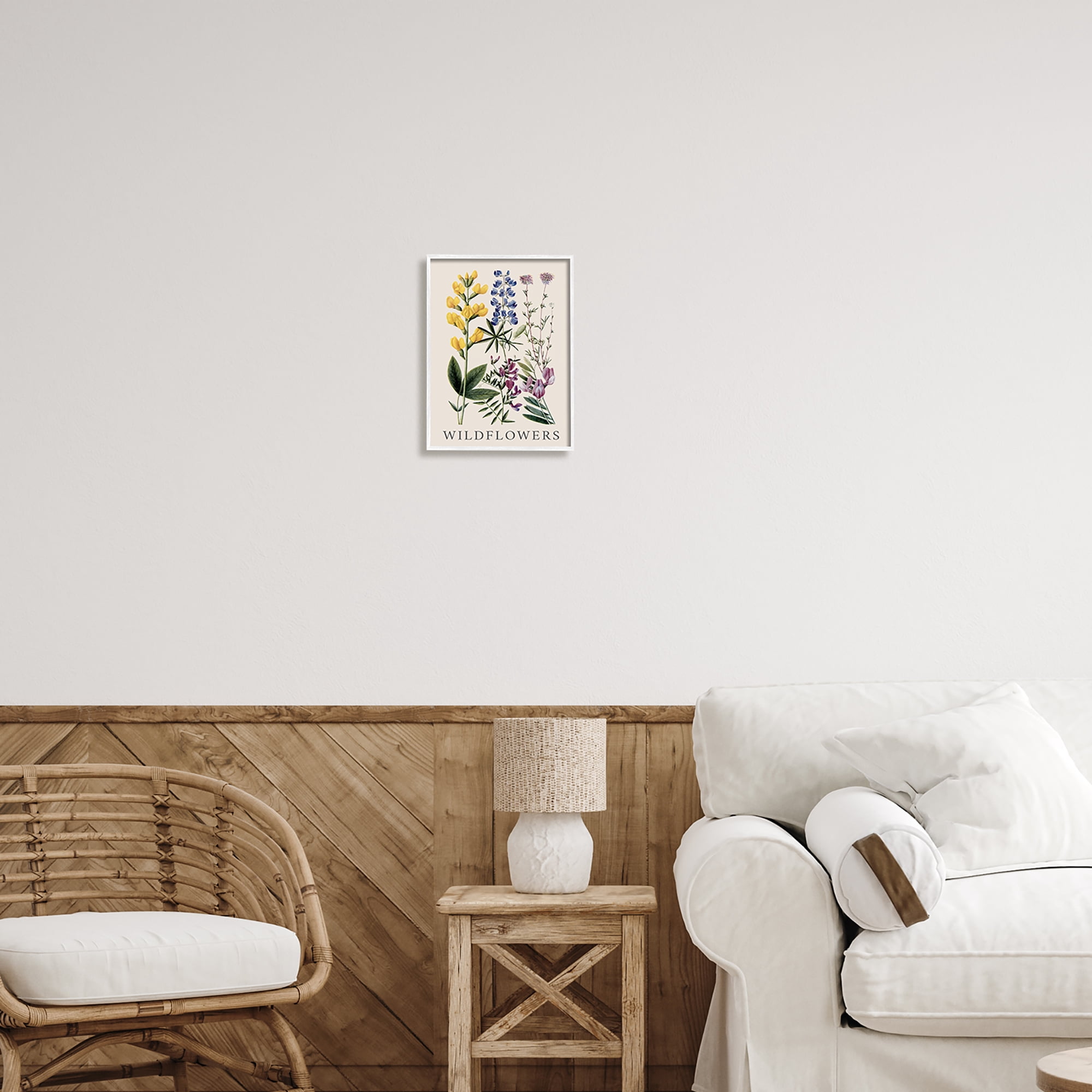 Stupell Industries Wildflower Species Study Botanical & Floral Painting White Framed Art Print Wall Art, 11 x 14