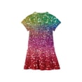 thumbnail image 4 of Girls Polo Dress with Pockets, Short Sleeve Collared Stretchy Ruffled Placket School Uniform Shirt Dress, 4 of 5