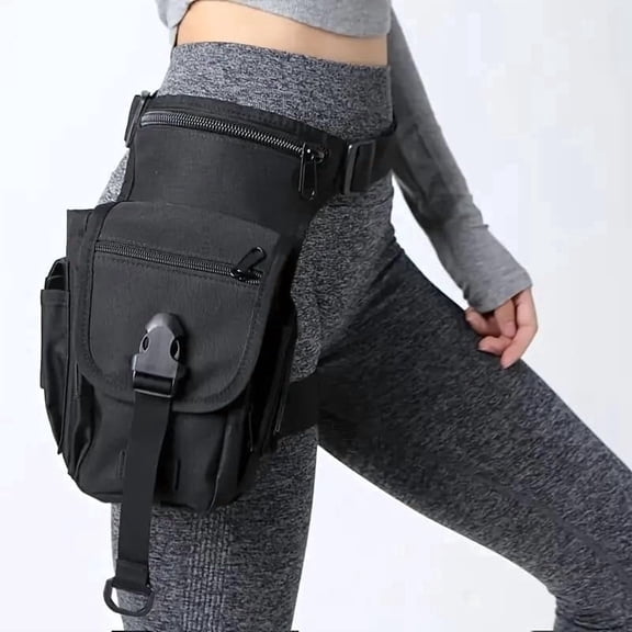 Waterproof Motorcycle Leg & Thigh Bag, Unisex Black, for Motorbike Riding & Outdoor Travel Use, 1 Pack