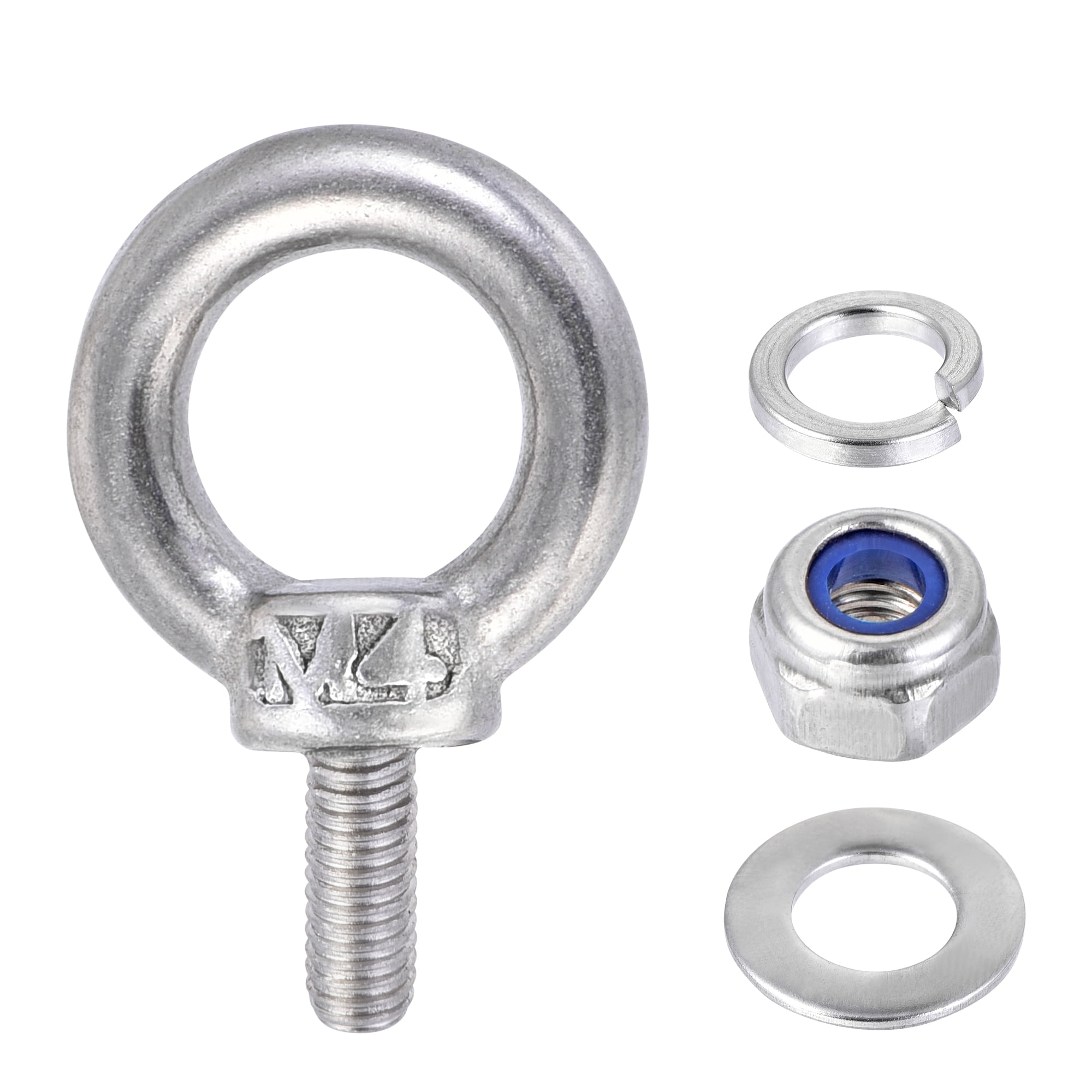 Lifting Eye Bolt M4 x 11mm Male with Hex Screw Nut Gasket Flat Washer 6 Sets 