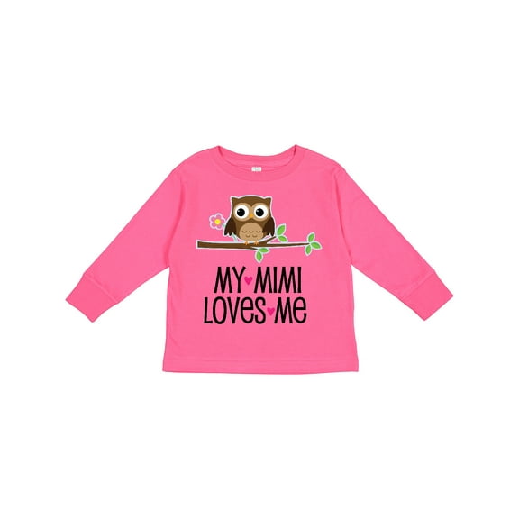 Inktastic My Mimi Loves Me Girls Owl Girls Long Sleeve Toddler T-Shirt