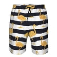thumbnail image 4 of Kll Gold Flamingo Men'S Casual Summer Beach Shorts Hawaiian Shorts With Pockets-Small, 4 of 9