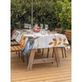 thumbnail image 2 of Outdoor Tablecloth with Umbrella Hole and Zipper, Fall Orange Blue Rectangle Table Cloth 60x102 Inch Waterproof Tablecloth, Autumn Thanksgiving Floral Botanical Retro Picnic Table Cover for Patio, 2 of 7