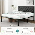 thumbnail image 4 of Laisnet Queen Size Upholstered Bed Frame with Faux Leather Button Tufted Headboard & Metal Slat Support, 4 of 7
