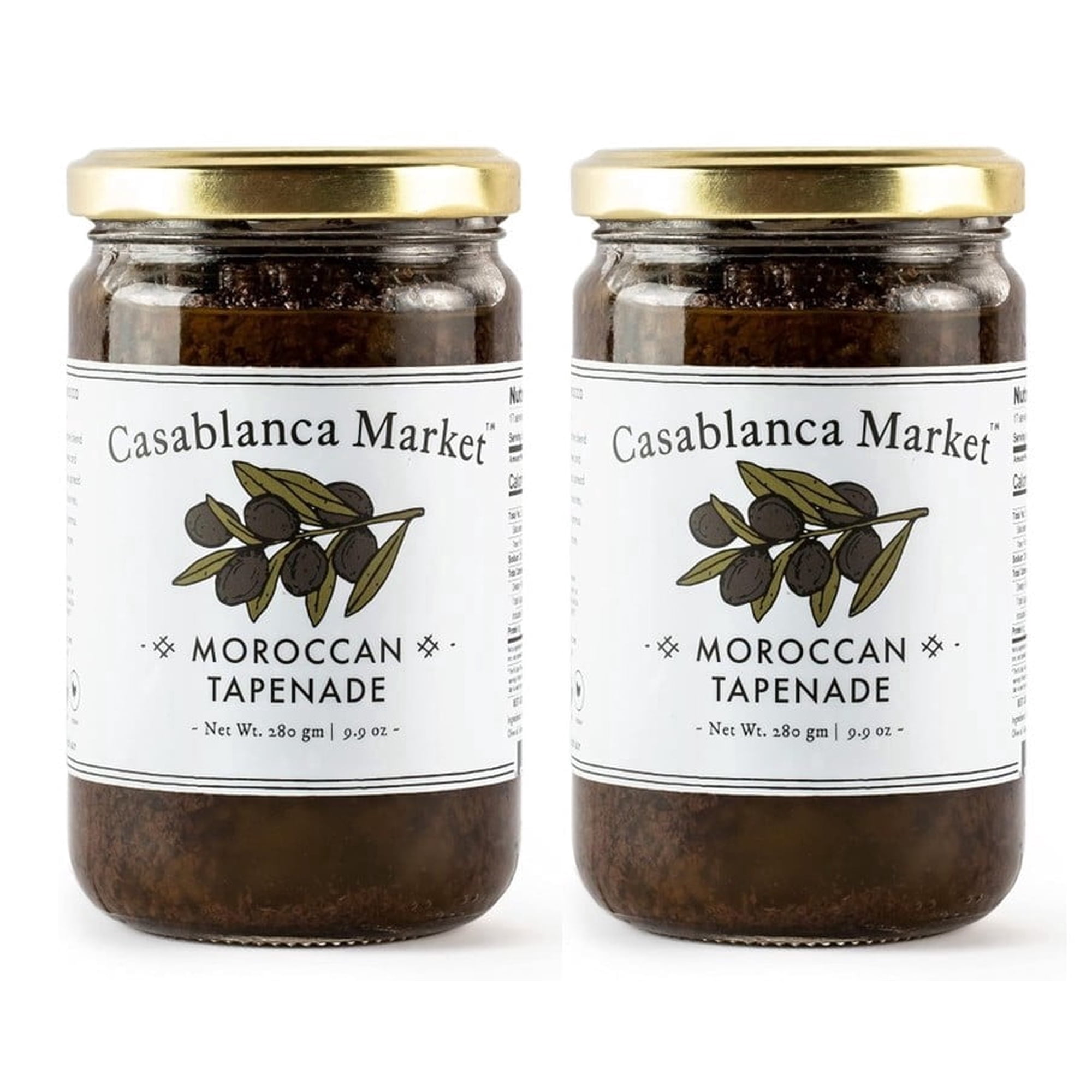 Casablanca Market Black Olive Tapenade Spread – All Natural Gluten-Free Non-GMO Vegan No Preservatives or Added Sugar 9.9 oz