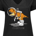 thumbnail image 4 of Inktastic Space Force Dinosaur Astronaut Women's Plus Size V-Neck T-Shirt, 4 of 5