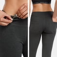 thumbnail image 3 of Fishers Finery Women's Bootleg Yoga Pant; Back Pockets; Cotton & Modal Blend (Heather Gray, M), 3 of 6