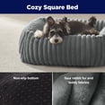 thumbnail image 4 of Soft Calming Sleeping Puppy Bed, Washable Rectangle Dog Bed with Removable Cover, Dog Beds for Small Dogs and Cats, Pet Beds, Non-Slip Bottom, Gray, 20in, 4 of 8