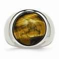 thumbnail image 4 of Stainless Steel Tiger's Eye Ring Size: 9; for Adults and Teens; for Women and Men, 4 of 6