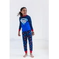 thumbnail image 2 of DC Comics Justice League Superman Christmas Little Boys Pullover Pajama Shirt and Pants Sleep Set Toddler to Big Kid, 2 of 5