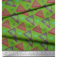 thumbnail image 3 of Soimoi Green Rayon Fabric Triangle Geometric Decor Fabric Printed Yard 56 Inch Wide, 3 of 3