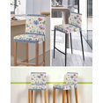 thumbnail image 5 of Blue Wildflowers Bar Stool Covers Set of 2, Farmhouse Country Spring Butterfly Floral Stretch Bar Chair Covers with Backs, Removable Pub Counter Height Chair Cover for Kitchen Dining Room Cafe, 5 of 7