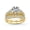 Gold-Tone, variant on Womens 3CT Solitaire Side Stones CZ Cubic Zirconia Engagement Ring Band Set Gold Plated Sterling Silver