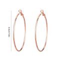 thumbnail image 4 of 1 par de pendientes de aro, colgantes de oreja redondos de estilo Simple creativo, accesorio de moda, adornos de orejas para decoración dorada Ropa, zapatos y accesorios Miscelánea rosa dorado 4cm Qarigey AP009026-07B, 4 of 6