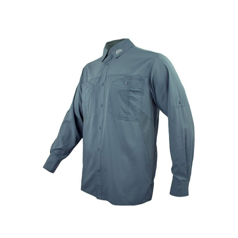 Fintech Men's Long Sleeve Fishing Shirt - XL, Blue