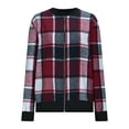 thumbnail image 3 of APEXFWDT Women's Lightweight Plaid Jacket Long Sleeve Zip Up Casual Baseball Coat for Spring/Fall Outings,XL,Wine, 3 of 8
