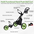 thumbnail image 3 of Foldable 3-Wheel Golf Push Cart with Adjustable Handle & Foot Brake, Golf Bag Cart with Mesh Net & Elastic Strap, Golf Pull Cart with Scorecard Board & Water Bottle Holder, 3 of 8