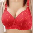 thumbnail image 3 of PEASKJP Women's No Padding Bra Comfort Large Busts Wirefree Non Padded Plus Size Bra, Red 38, 3 of 3