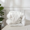 Move Over White Comforter Set Queen Boho Bedding Sets Pom Poms Fringe