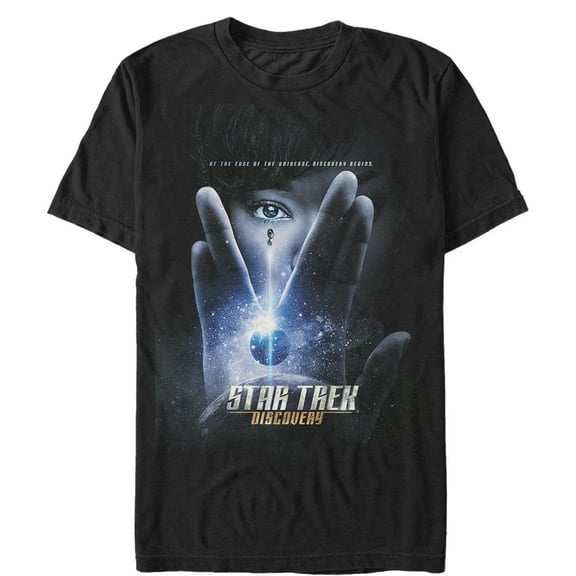 Men's Star Trek: Discovery Galaxy Vlucan Live Long & Prosper  Graphic Tee Black Medium