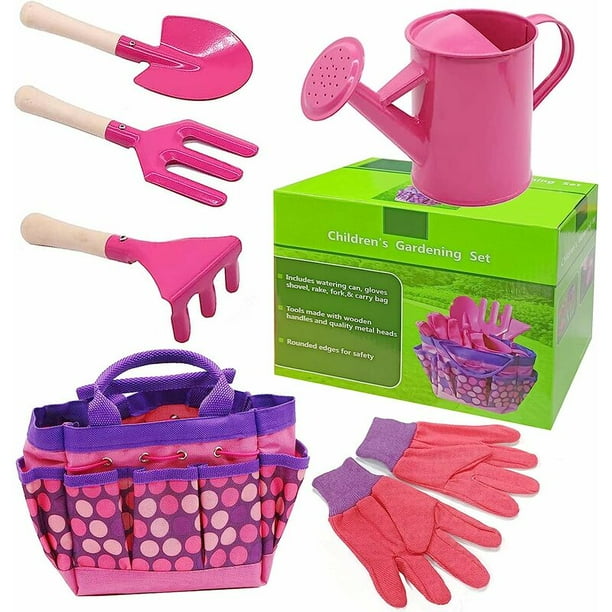 Herramientas de jardinería de 6 piezas para niños, juego de herramientas para jardín al aire libre, juego de jardinería para niños, juego de jardinería para niños, juego de herramientas de jardín con JAMW Sencillez