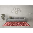 thumbnail image 3 of Ahgly Company Machine Washable Indoor Square Abstract Red Modern Area Rugs, 4' Square, 3 of 4