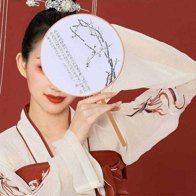 6pcs Chinese Hand Fan Frames: Iron Structure DIY Hoops Creative Design Silk Fan Frames for Wedding Stage Performance Hanfu