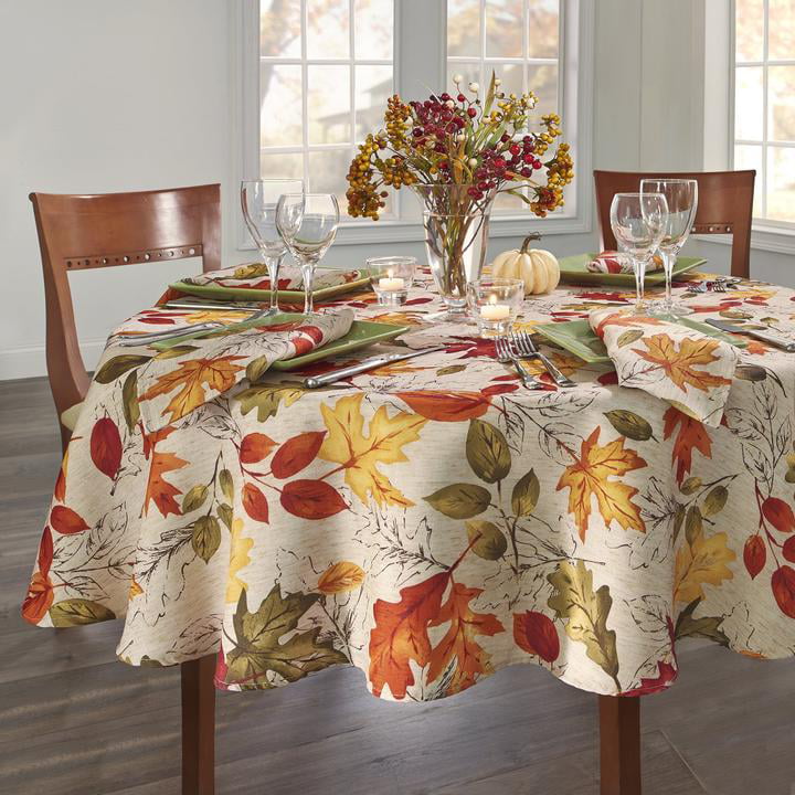 Autumn Leaves Fall/Harvest Printed Tablecloth - Walmart.com - Walmart.com