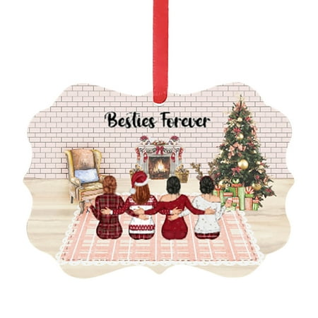 

Christmas Tree Wood Welcome Friends Pendant Personalized Decoration