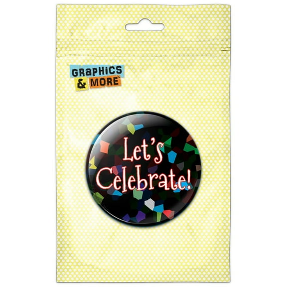 Let's Celebrate Confetti Retirement Pinback Button Pin Badge