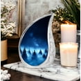 thumbnail image 6 of Blue Mist Large Urns For Human Ashes Adult Men - Memorial Tiny Urn For Ashes Adult Mom - Handcrafted Urn For Funeral - Burial Urns For Decorative - 10Inch And 3Inch, 6 of 7